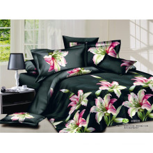 Flower fashional design 100% cotton reactive printed bed linens 3d